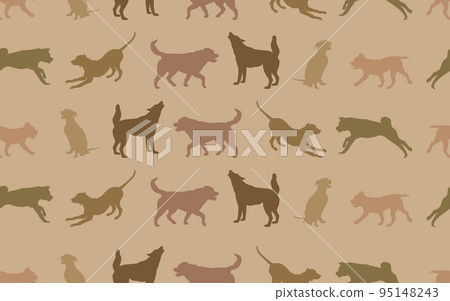 Seamless pattern. Silhouette dogs different breeds Seamless pattern. Silhouette dogs different breeds 95148243