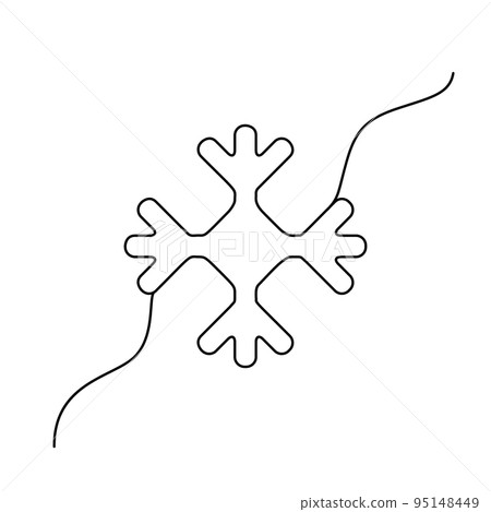Snowflake Continuous Illustration, One Line Snow flake Snowflake Continuous Illustration, One Line Snow flake 95148449
