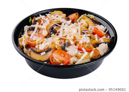 salad of fried mushrooms, tomatoes and parmesan 95149081