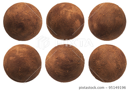 Chocolate truffles isolated on white background Chocolate truffles isolated on white background 95149196