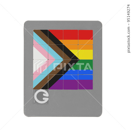 Old slide game with a print Old slide game with a print 95149274