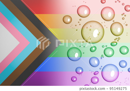 Waterdrops on a fading flag 95149275