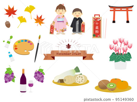 與 11 月相關的插圖集 1 95149360