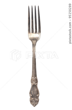 vintage silver fork isolated on white vintage silver fork isolated on white 95150289
