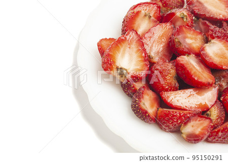 strawberries on a plate isolated on white 95150291