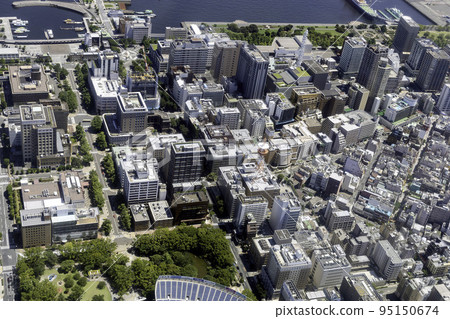 橫濱市中區日本大通附近的鳥瞰圖 橫濱市中區日本大通附近的鳥瞰圖 95150674