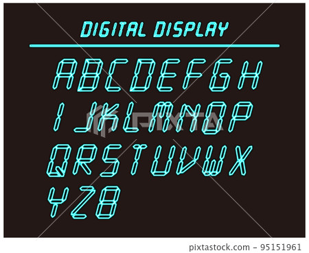 Digital Letter Graph Vector illustration of digital display alphabet - Stock Illustration ...