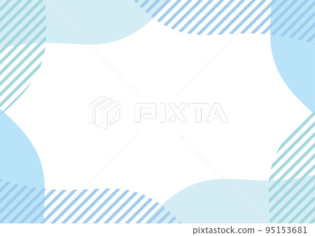 抽像簡單的淺藍色條紋框架 95153681