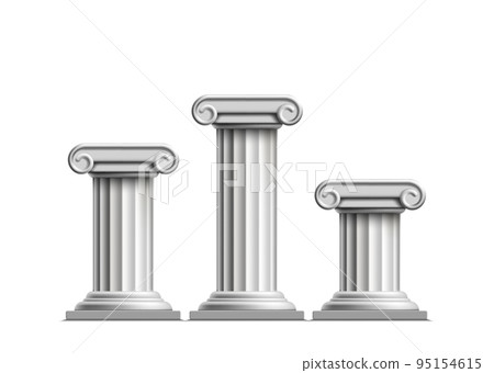 Antique Greek pillars in the form of a winners podium 95154615