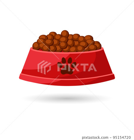 A bowl of dog food. Illustration, icon, vector 95154720