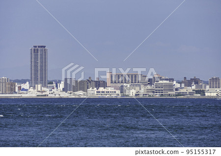 The streets of Akashi and the Seto Inland Sea, Awaji City, Hyogo Prefecture The streets of Akashi and the Seto Inland Sea, Awaji City, Hyogo Prefecture 95155317