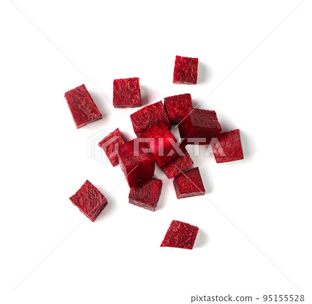 Beetroot Cubes Isolated Beetroot Cubes Isolated 95155528