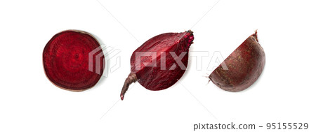 Raw Beetroot Slice Isolated, Red Beets Cut, Beet Root Pieces Raw Beetroot Slice Isolated, Red Beets Cut, Beet Root Pieces 95155529