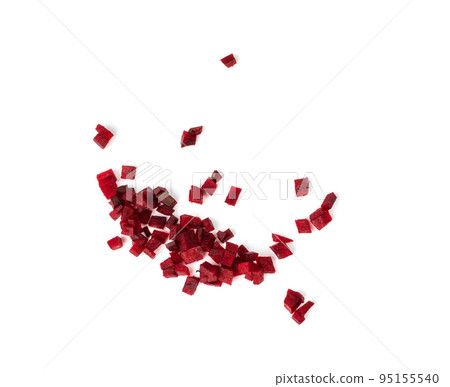 Beetroot Cubes Isolated 95155540