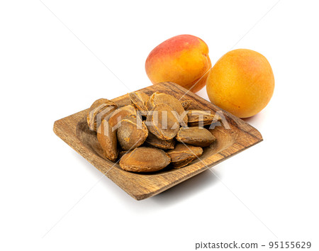 Apricot Kernels Isolated, Apricot Pits Pile, Fruit Seeds 95155629