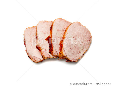 Baked Pork Tenderloin Cut, Sliced Ham, Meat Fillet Baked Pork Tenderloin Cut, Sliced Ham, Meat Fillet 95155668