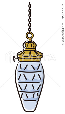 Simple line drawing illustration of antique floor lamp 95155696