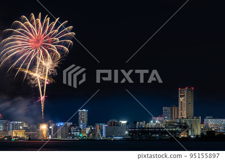 Wasshoi Hyakuman Summer Festival Eve Fireworks Display 2022 95155897