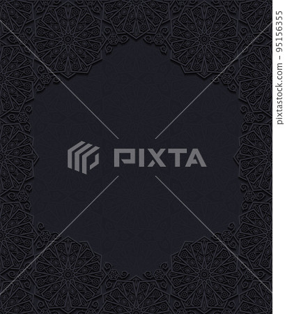 Decorative frame with traditional floral ornament. Vector illustration. 95156355