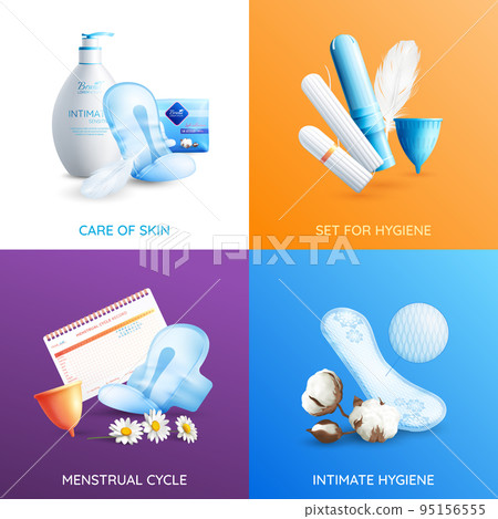 Feminine Hygiene Concept Icons Set 95156555