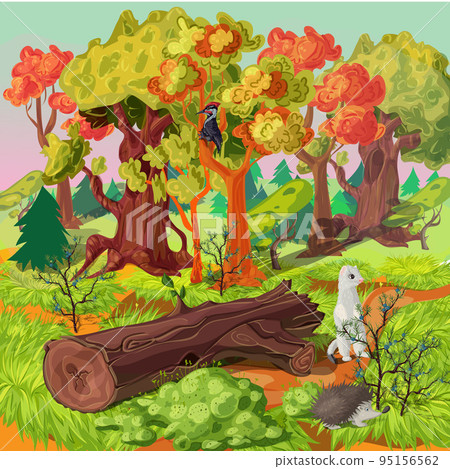 Forest And Animals Illustration Forest And Animals Illustration 95156562