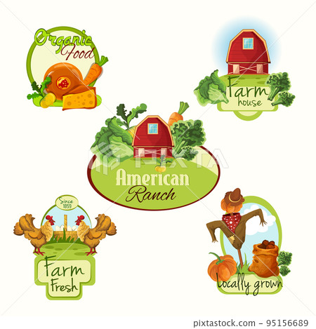 Farm fresh labels colored set 95156689