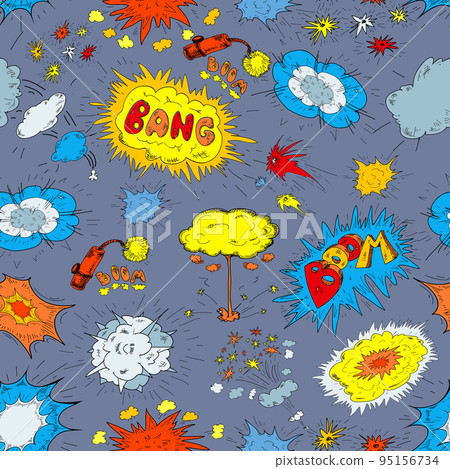 Exposions doodle background 95156734