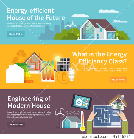 Energy Saving House Banner 95156735