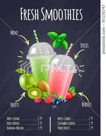 Fresh Smoothies Realistic Composition 95156747