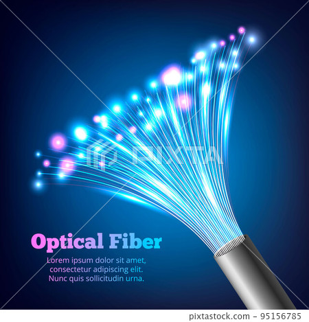 Electric Cables Optic Fibers Realistic Composition 95156785