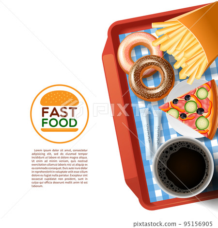 Fast food tray background poster Fast food tray background poster 95156905