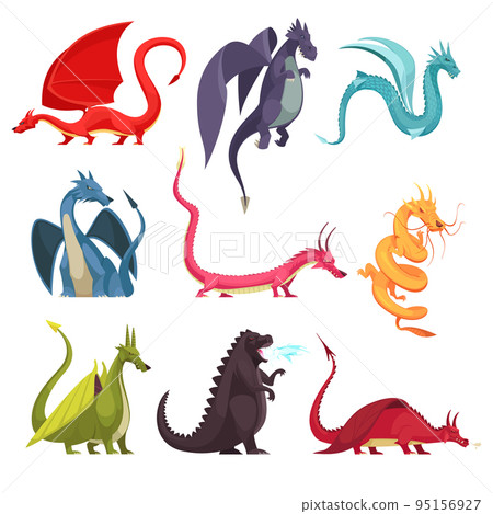 Dragons Monsters Cartoon Set 95156927