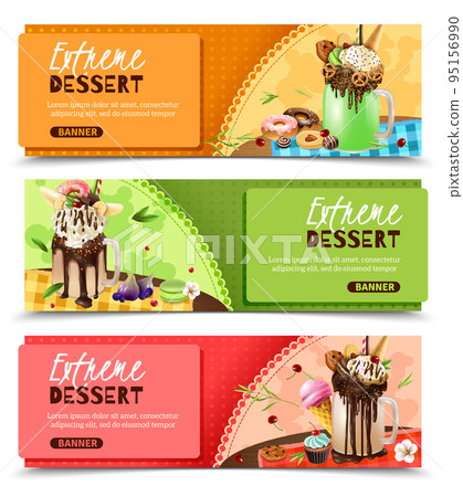 Extreme Rich Dessert Horizontal Banners Set 95156990