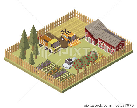 Farm Vehicles Isometric Design Farm Vehicles Isometric Design 95157079
