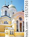 Christian church in Ukraine, domes with crosses 95157303