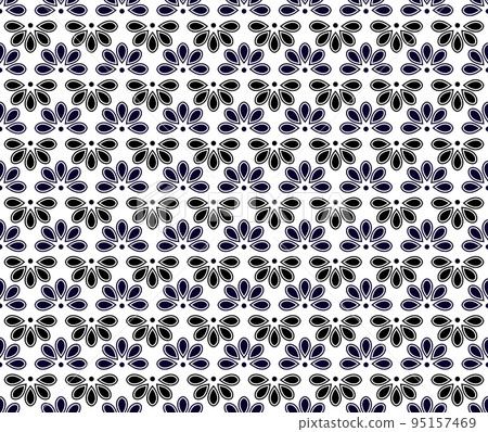 Floral Seamless Vector Pattern With Leaves 95157469