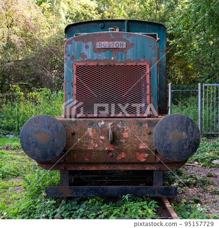 Asse, Flemish Brabant Region, Belgium, Rusted backisde of an old locomotive train 95157729