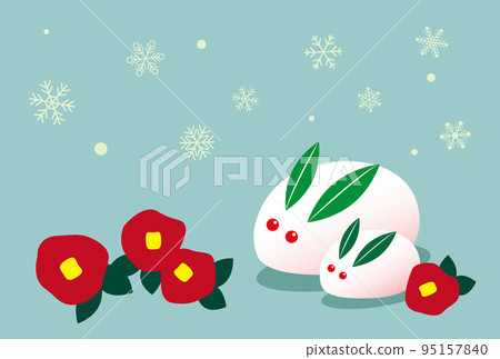 Snow rabbit New Year's card / Winter greeting card Snow rabbit New Year's card / Winter greeting card 95157840
