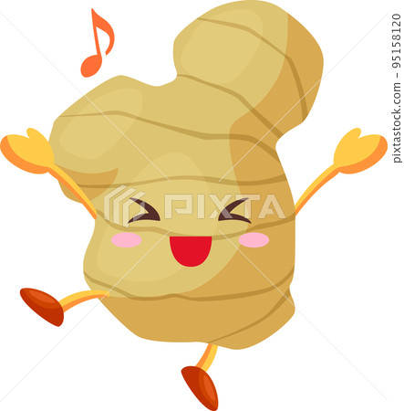 一個非常快樂的可愛姜字符的插圖 95158120