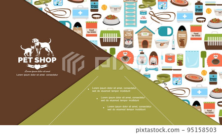 Flat Pets Store Elements Composition 95158503