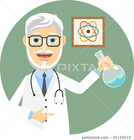 Elderly doctor doing chemical experiments Elderly doctor doing chemical experiments 95158519
