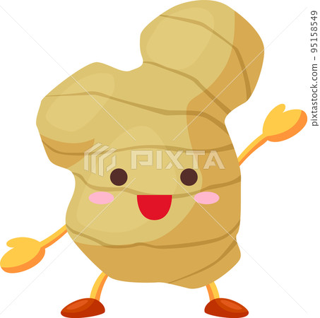 Illustration of a cute ginger character raising one hand Illustration of a cute ginger character raising one hand 95158549
