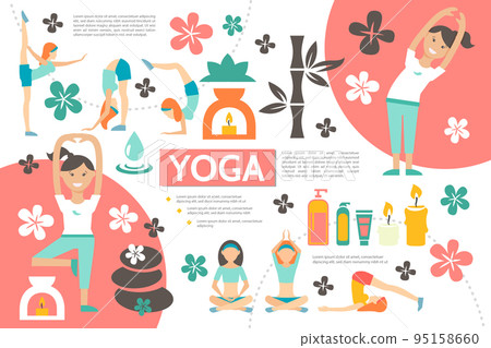 Flat Yoga Infographic Template 95158660