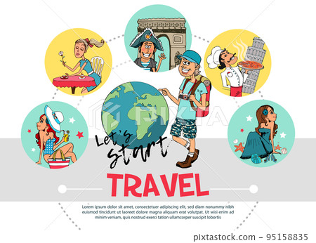 Flat Travel Round Concept 95158835