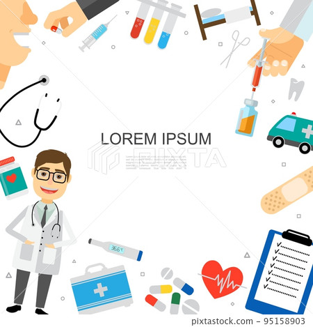 Flat Healthcare Colorful Template Flat Healthcare Colorful Template 95158903