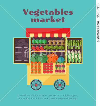 Farm vegetables market street vending Farm vegetables market street vending 95158946