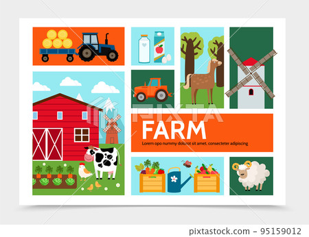 Flat Farming Infographic Concept 95159012