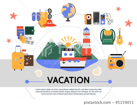 Flat Summer Vacation Concept 95159051