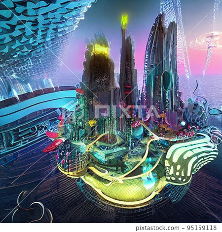 未來的水下生物城市摩天大樓 95159118