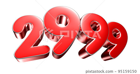 Rounded red number 2999. Rounded red number 2999. 95159150